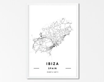 photo Ibiza Map Print etsy
