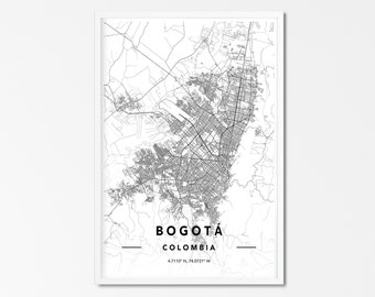 Bogota Map Etsy Bogota Map Etsy