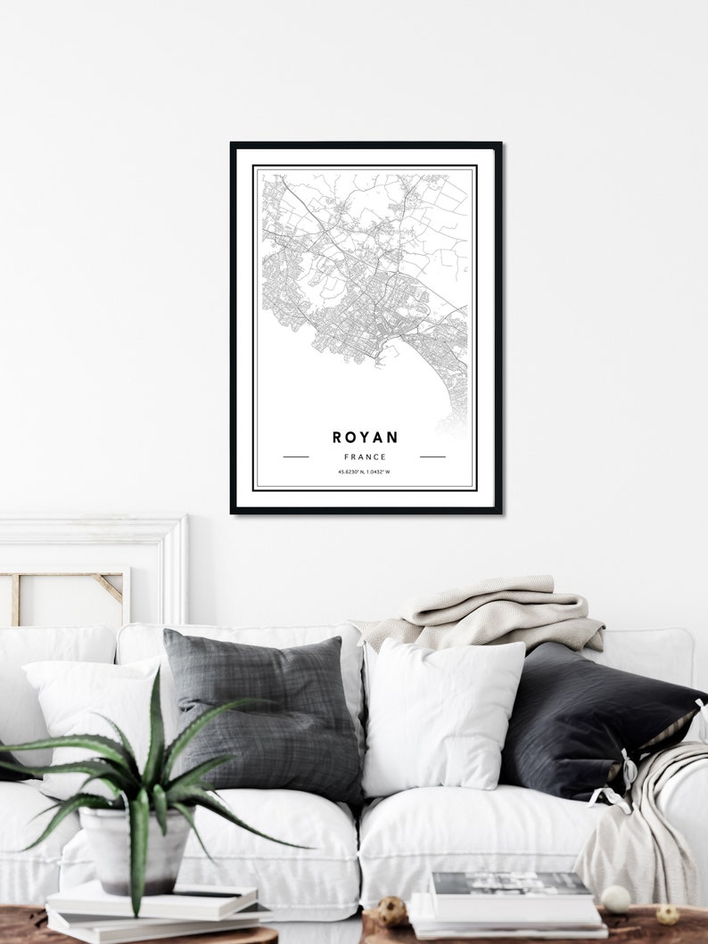 Royan Map Poster Royan France Map Royan DIGITAL DOWNLOAD Map Royan Map Map Of Royan Royan France Print Royan City Map Royan Carte