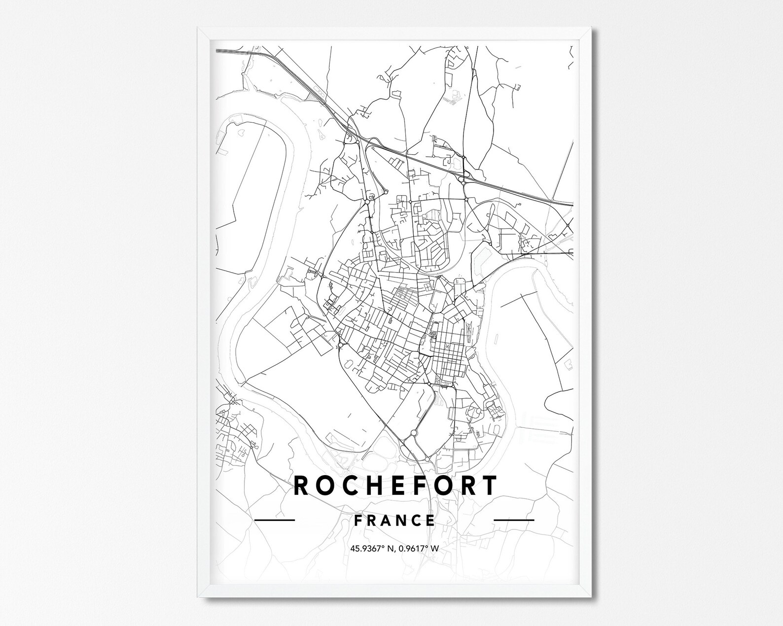 Rochefort France DIGITAL DOWNLOAD Map Print Rochefort Map Etsy
