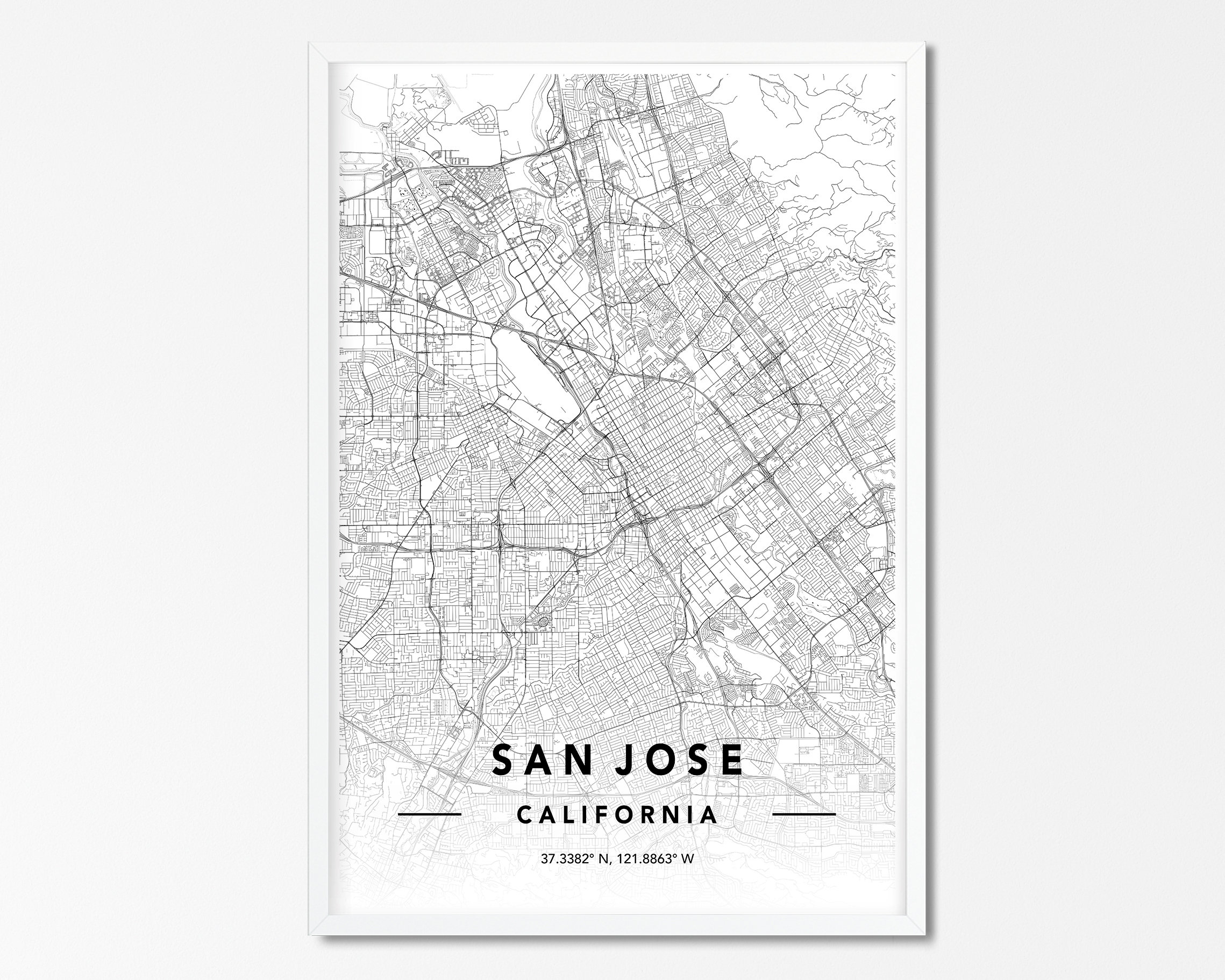 San Jose CA DIGITAL Download Map Print San Jose City Map | Etsy
