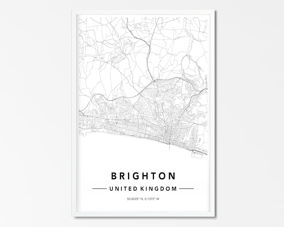 Brighton DIGITAL DOWNLOAD Map Brighton Printable Map Etsy