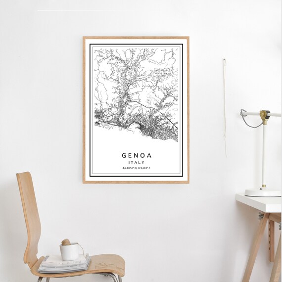 Genoa Map Print Custom City Map Print Genoa Map Poster Map Of Genoa Genoa Digital Map Genoa Map Print Genoa Map Print