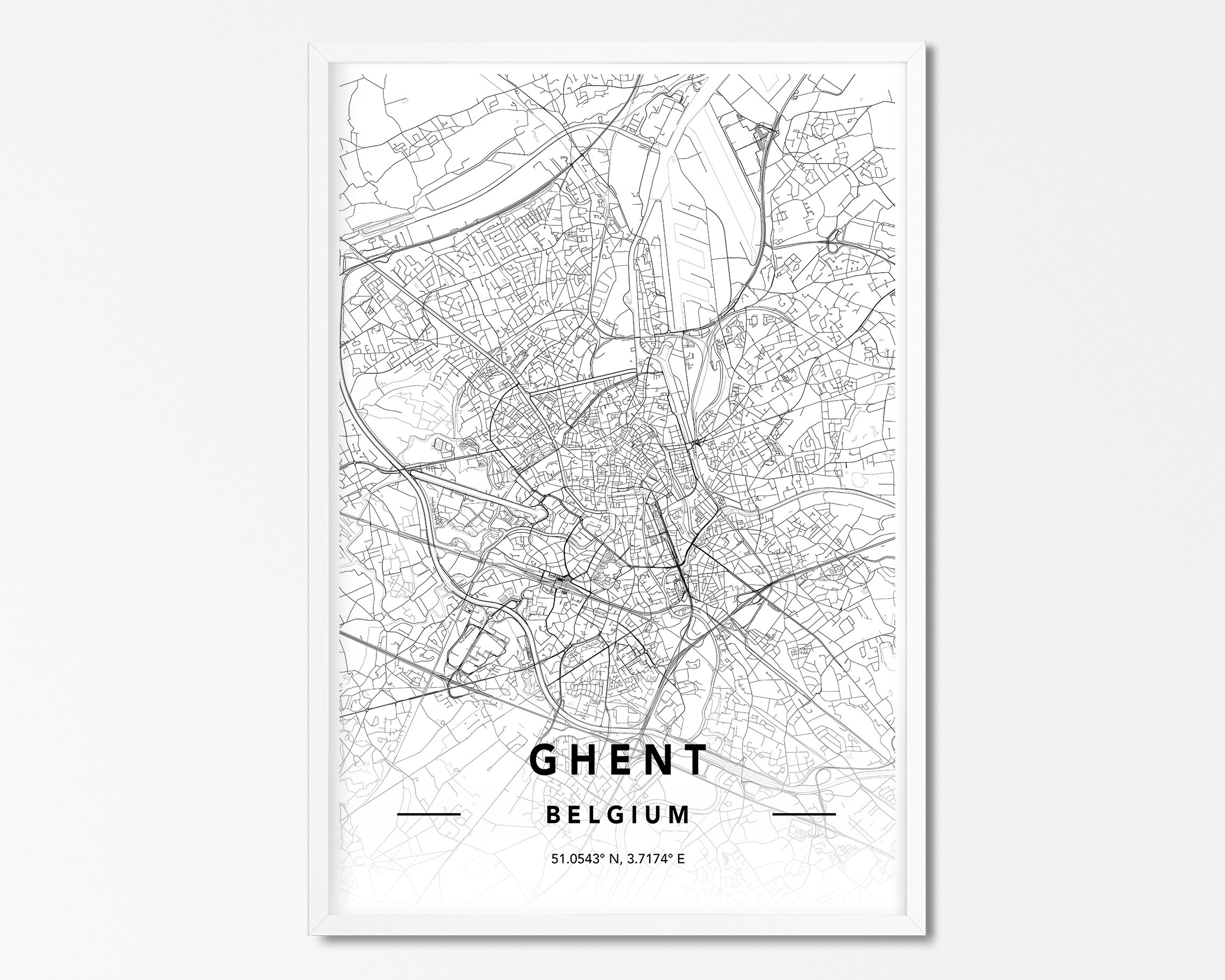 Ghent Map Print Custom City Map Print Ghent City Map Ghent | Etsy
