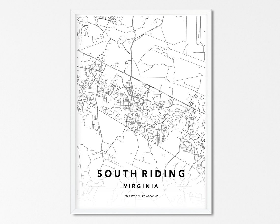 South Riding VA DIGITAL DOWNLOAD Map Print Custom City Map Etsy
