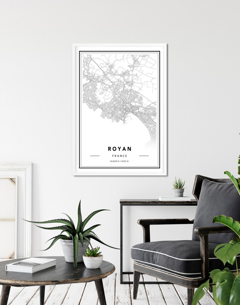 Royan Map Poster Royan France Map Royan DIGITAL DOWNLOAD Map Royan Map Map Of Royan Royan France Print Royan City Map Royan Carte