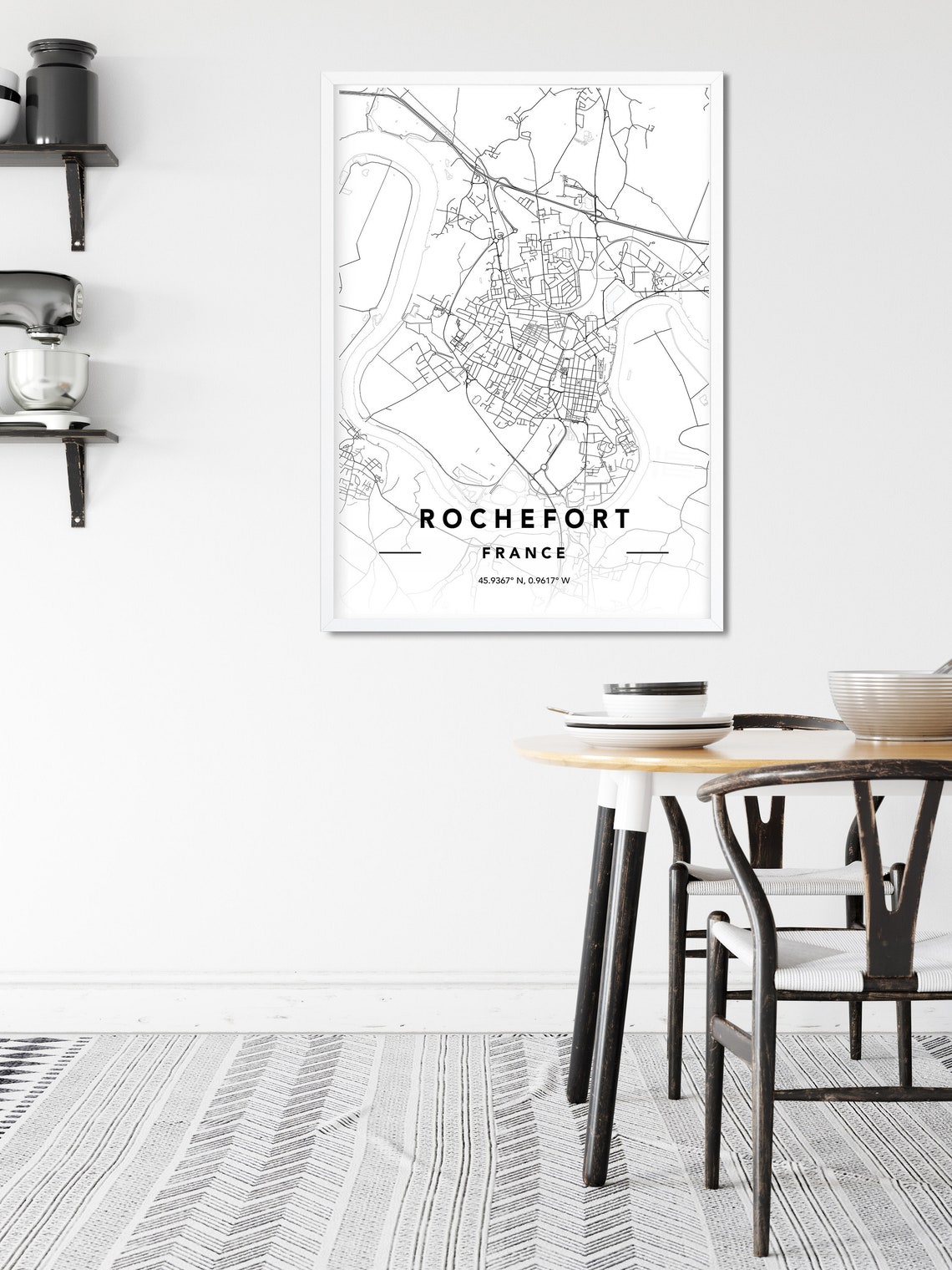 Rochefort France Map Print Custom Map Rochefort Map Print Etsy