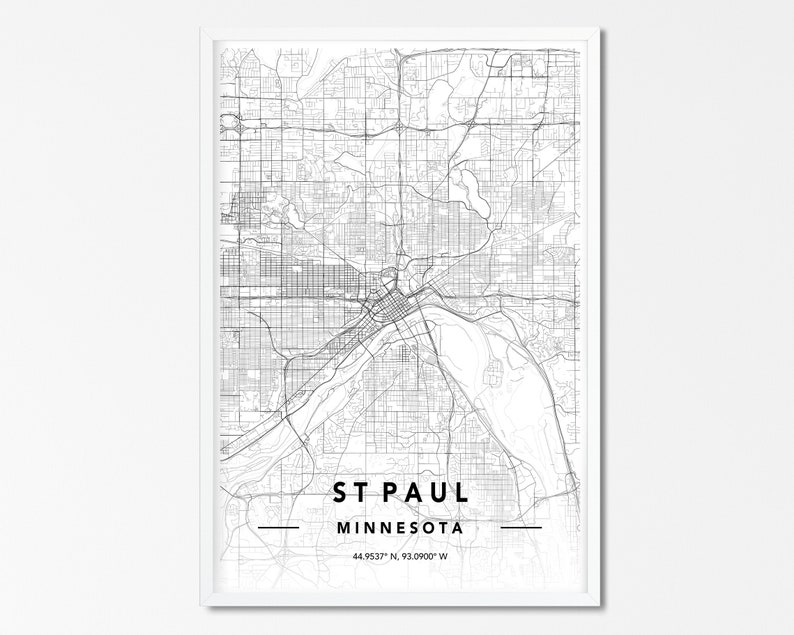 St Paul Map Print Saint Paul Map Poster Map Of St Paul | Etsy