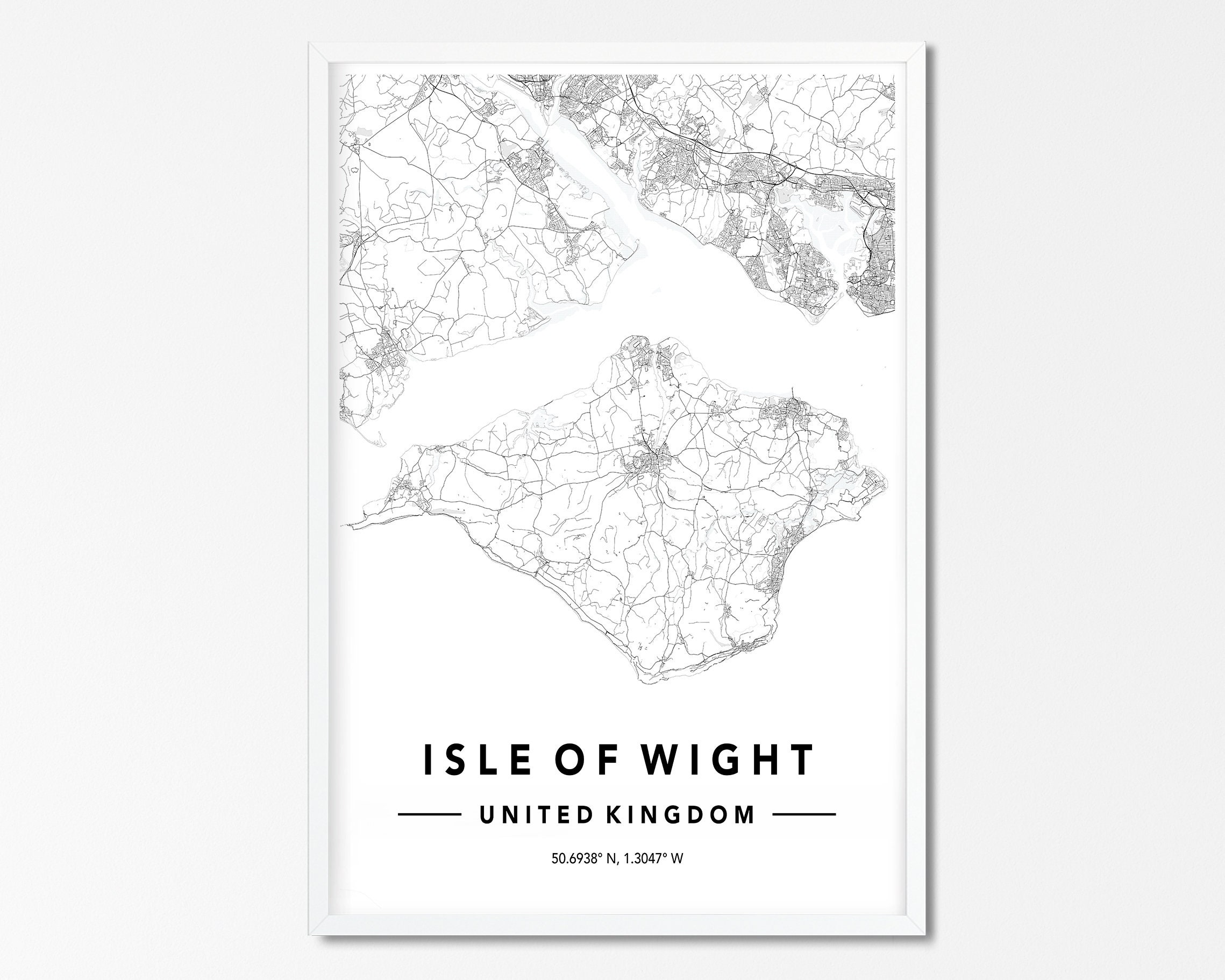 Isle of Wight DIGITAL DOWNLOAD Map Custom City Map Print | Etsy