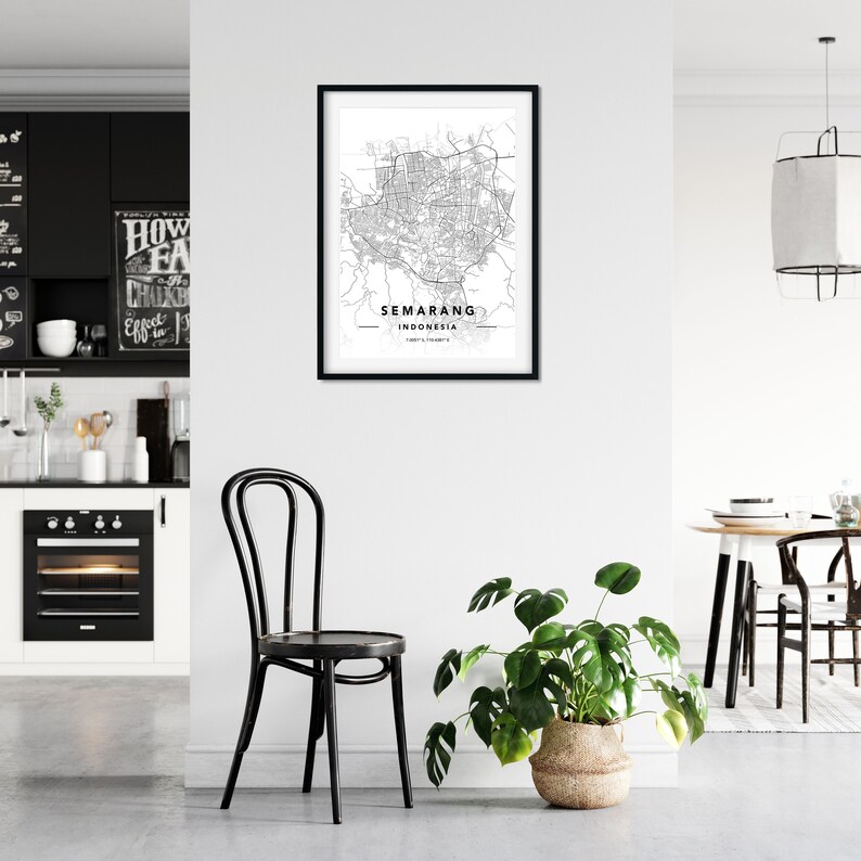 Custom City Map Print Indonesia Map Print Map Of Semarang Semarang Map Print Semarang City Map Wall Art Print Semarang Map Art