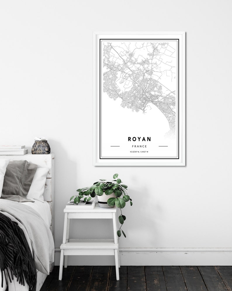 Royan Map Poster Royan France Map Royan DIGITAL DOWNLOAD Map Royan Map Map Of Royan Royan France Print Royan City Map Royan Carte