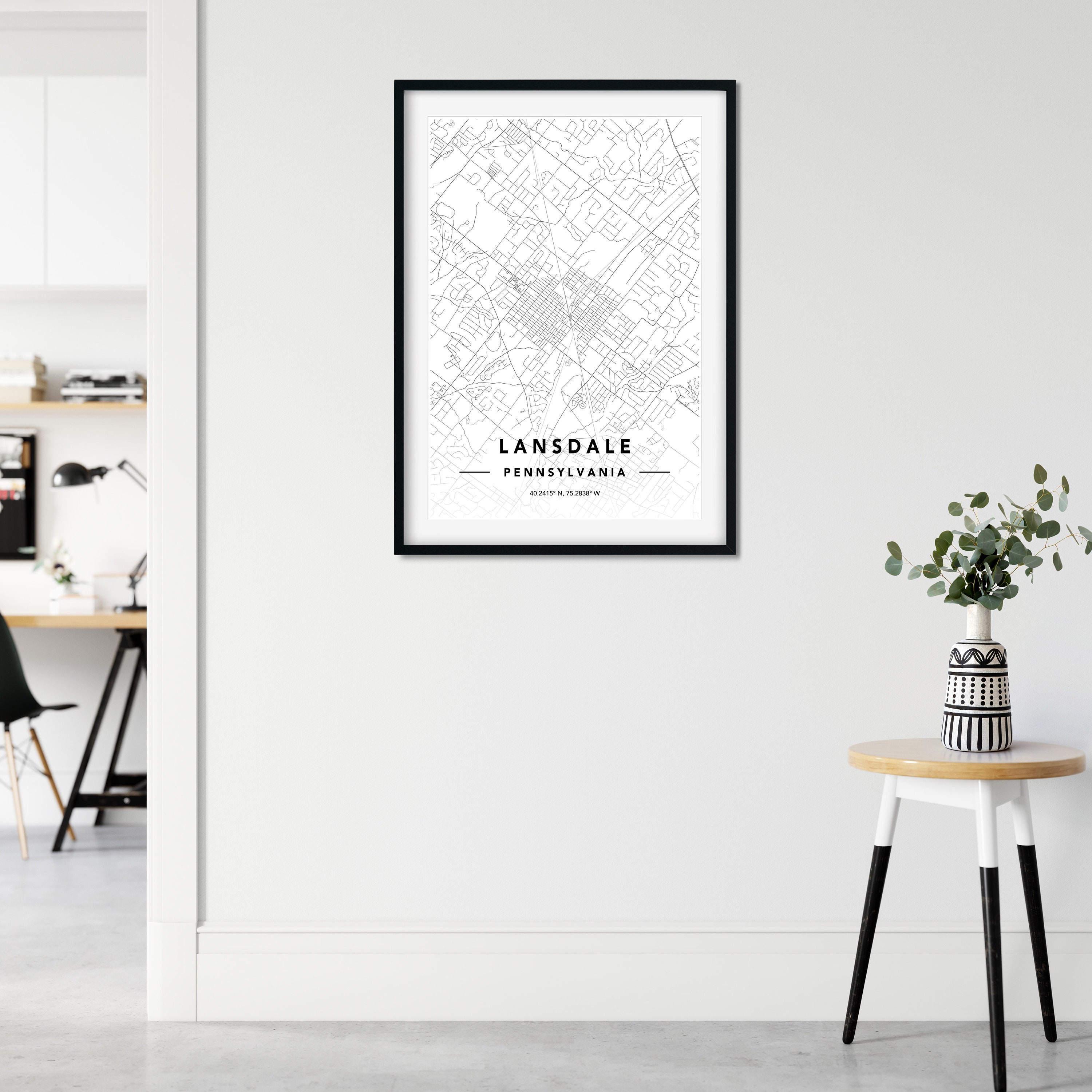 Lansdale PA DIGITAL DOWNLOAD Map Print Lansdale City Map Etsy