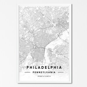Philadelphia Watercolor Map Philadelphia Art Philadelphia | Etsy