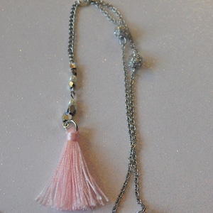 Borla de la gota cristal capas collar borla de plata de moda Bohemia