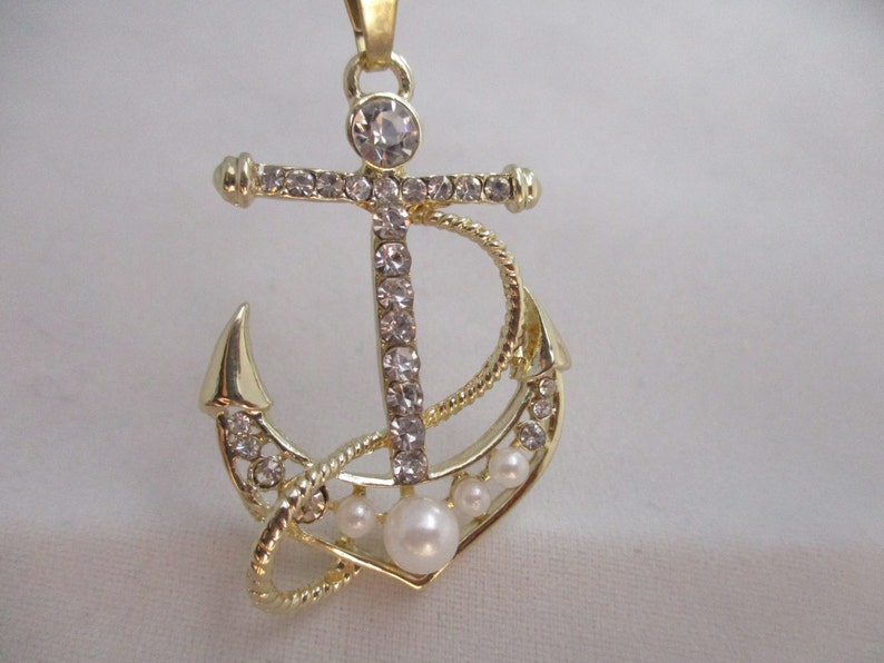 Nautical Necklace Gold Anchor Necklace Beach Necklace Etsy