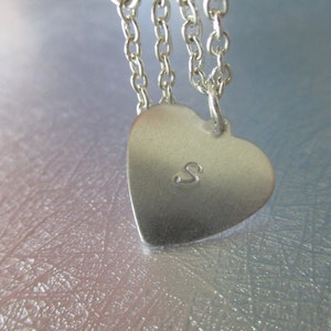Individuelle Schichtung Halskette zierlich Personalzied Halsband erste Halskette Herz Collier Silber