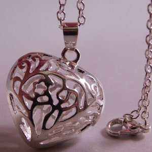 Silver Filigree Heart Necklace * Heart Necklace * Heart Jewelry * Open Heart Drop Necklace * Heart Pendant * Silver Heart Jewelry