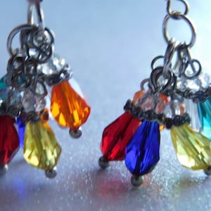 Christmas Lights Crystal Earrings Colorful Christmas Lights Dangle Drop Earrings Christmas Crystals Blessings