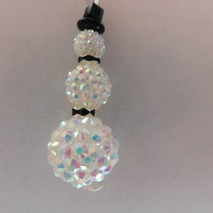 Muñeco de nieve collar cristal invierno muñeco de nieve muñeco de nieve joyería Frosty Snowman iridiscente collar Navidad pendientes collar, joyería de vacaciones