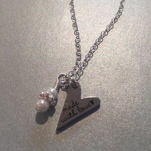 Heart necklace, silver necklace, Best Friend necklace, BFF necklace, Initial necklace