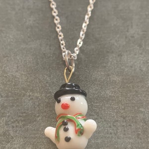 Glas Schneemann Halskette * Winter Schmuck * Schneemann Schmuck