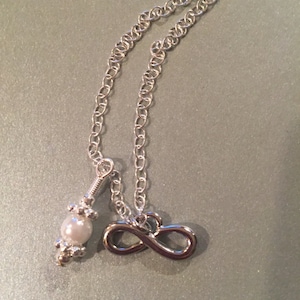 Infinity Necklace, Silver necklace, BFF necklace, Best Friend Necklace, Initial necklace, Customizable