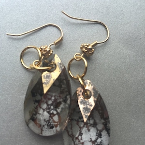 Swarovski Pear Crystal Earrings Crystal Earrings Patina Gold Earrings Drop Earrings Crystal Pendants