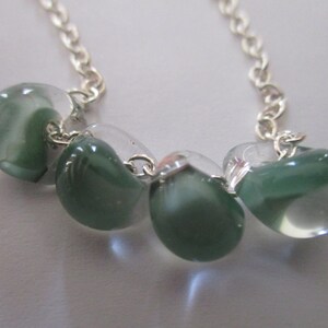 Glass Drop Necklace Lampwork glass Necklace Teardrop necklace