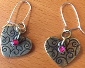 CLEARANCE Heart Burnished Gold Earrings Elegant Jewelry, Vintage Jewelry, Womens Accessories, Valentines Day Gift, Jewellery