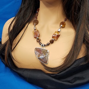 Sagenite sterling bead necklace 250 image 1