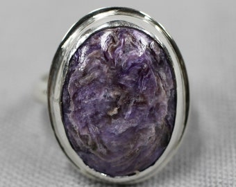 Charoite sterling silver ring one of a kind 39