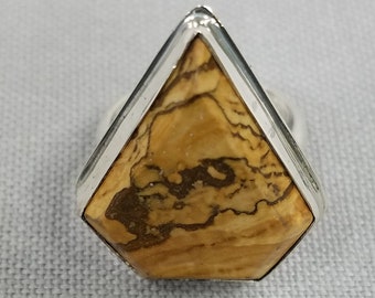 Picture Jasper sterling silver ring one of a kind 327