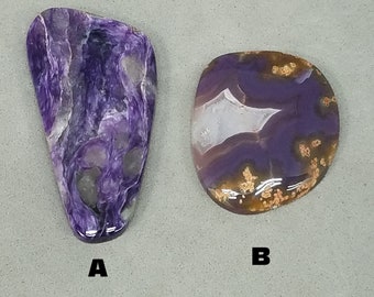 Royal Aztec Agate cabochons sold as a pair
