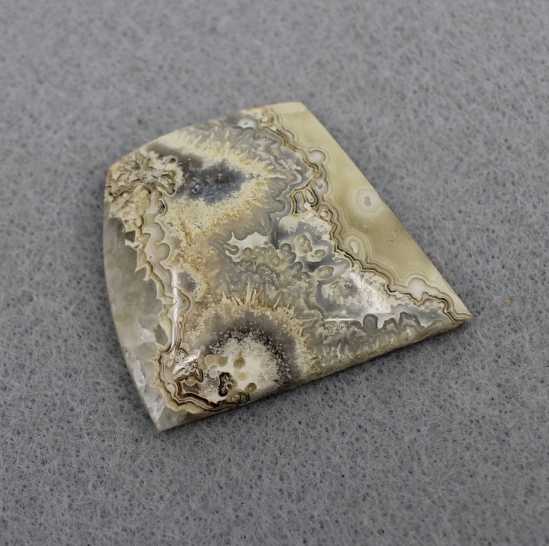 Yellow Mexican Lace Agate designer cabochon 80 image 10