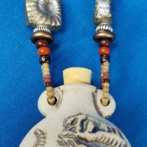 Ceramic Dinosaur bottle beaded necklace 499 image 7