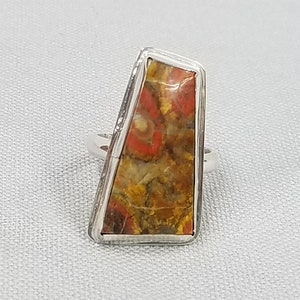 Poppy Jasper Sterling Silver Ring one of a kind 161