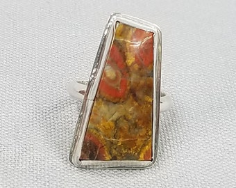 Poppy Jasper Sterling Silver Ring one of a kind 161