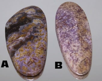 Lepidolite and Paisley plume agate Cabochon Lot #132