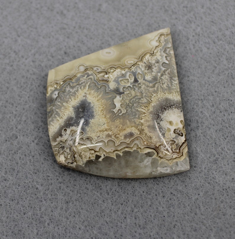 Yellow Mexican Lace Agate designer cabochon 80 image 3