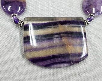 Flourite bead necklace 429A