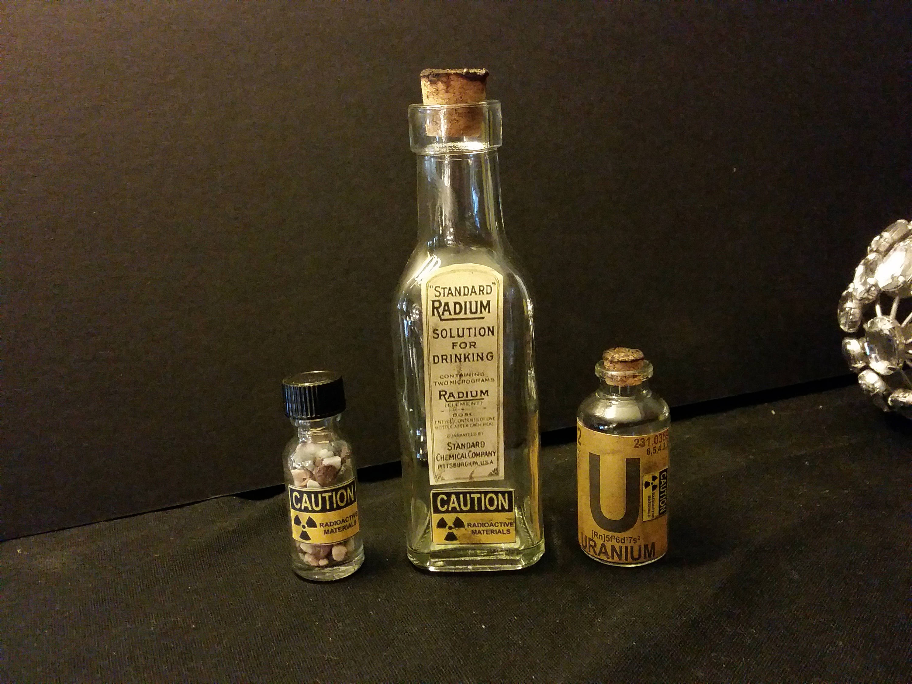 3 Vintage Style Radium & Uranium Glass Medicine Bottles. by Etsy