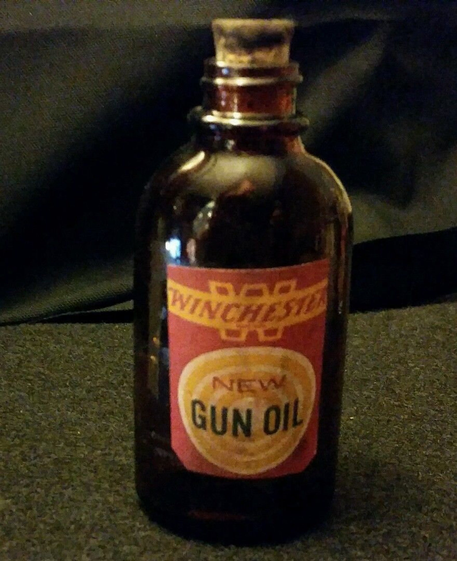 Vintage Style Winchester Gun Oil Small Amber Glass Etsy