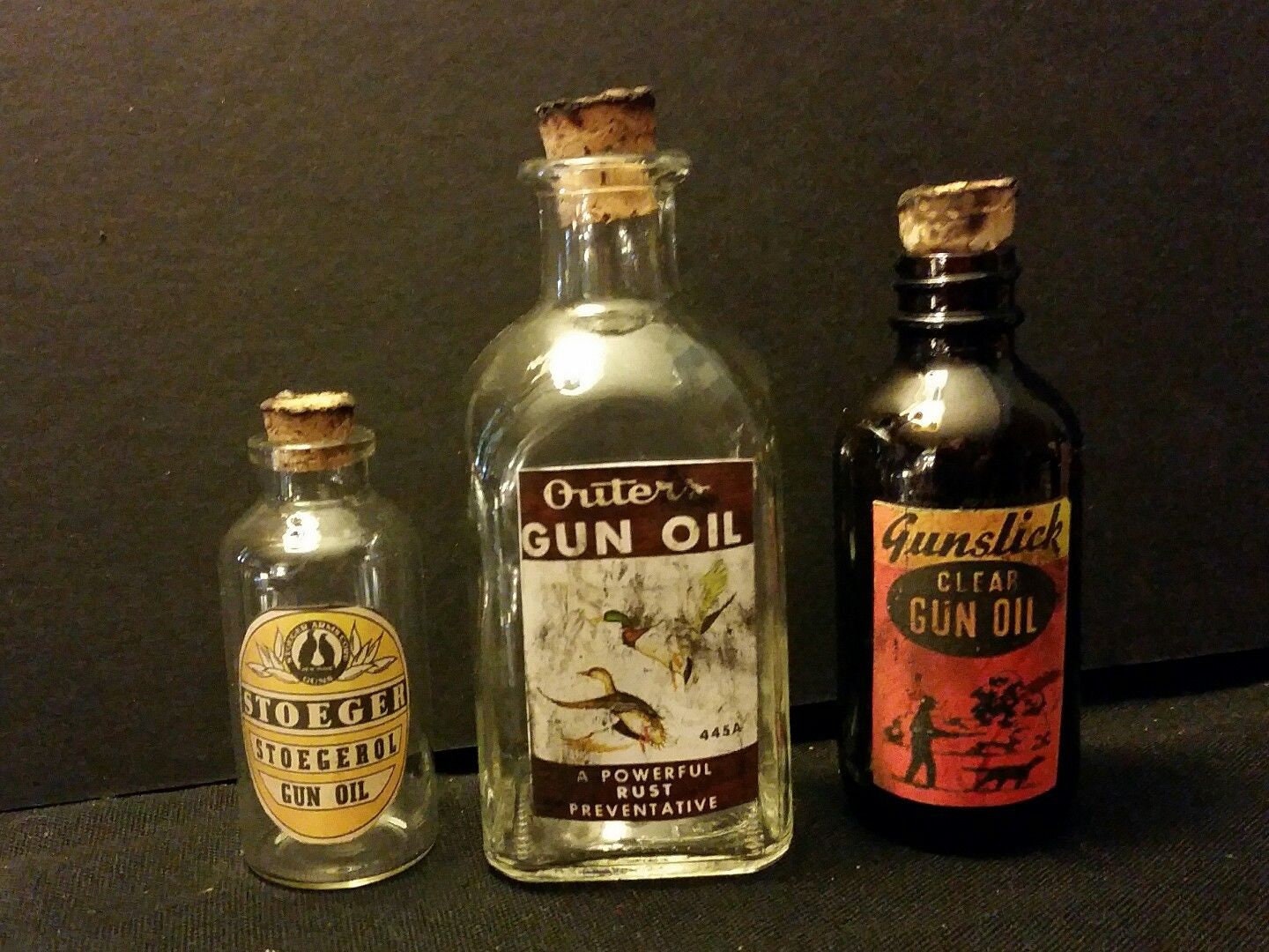 3...vintage Style Gun Oil Glass Bottles Outer's Gunslick Etsy Singapore