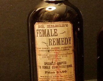 Vintage Old Style Medicine Bottle... Female Remedy.....Handcrafted by Artist