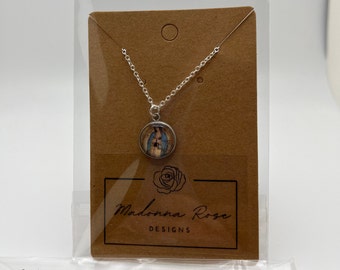 Catholic Saint Photo Charm Necklace | Customizable, Patron Saint, Photo Charm