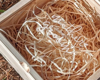 Wedding Hamper + Perspex Lid/ Pine Keepsake Box / Bridesmaid/ Groom/ Maid of Honor / Bride Tribe Personalised Gift Hamper
