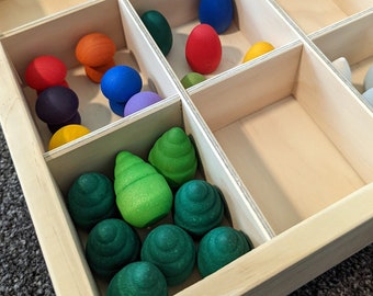 Loose Parts Tinker Tray with dividers  /  Free Play / Grapat Sorting / Display Shelf / Sensory / Lego Sorting