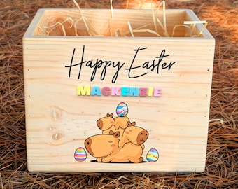 Large Personalised Easter Crate / Hamper / Basket - New Capybara Design - Cappy Easter