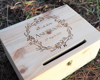 Wedding Wishing Well / Guest Book / Wood Box / Wedding Box Timber Handmade Personalised Laser Engraving