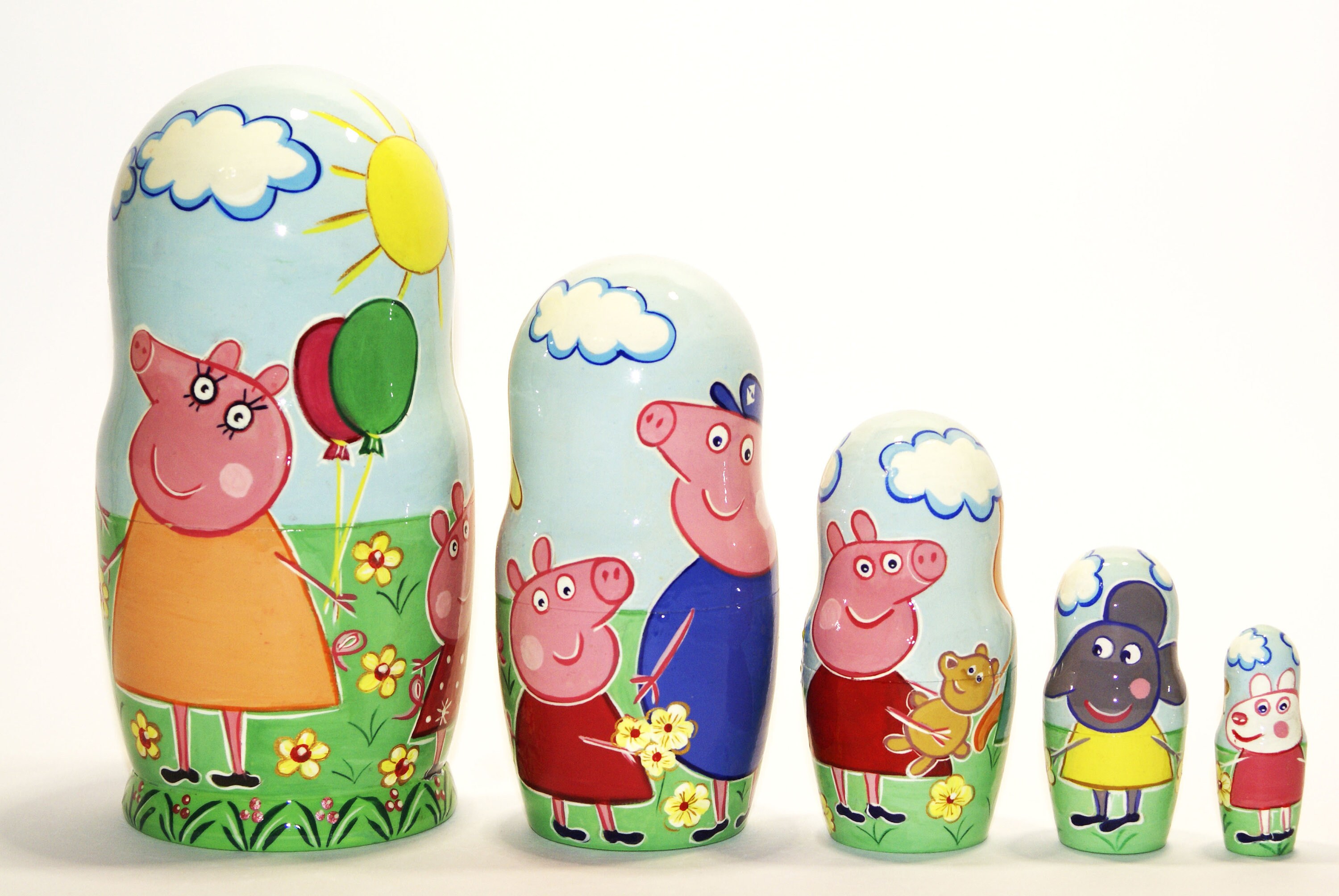 Peppa Pig Nesting Dolls Matryoshka Doll 5 Pcs 18 Cm Funny Etsy